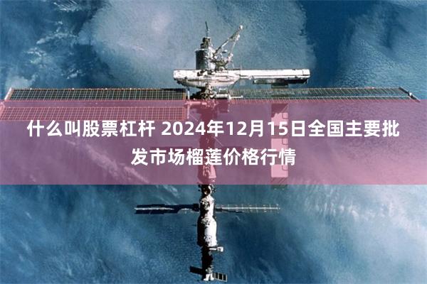 什么叫股票杠杆 2024年12月15日全国主要批发市场榴莲价格行情