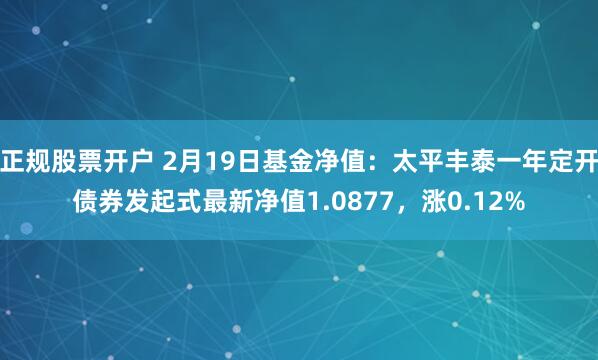 正规股票开户 2月19日基金净值：太平丰泰一年定开债券发起式最新净值1.0877，涨0.12%